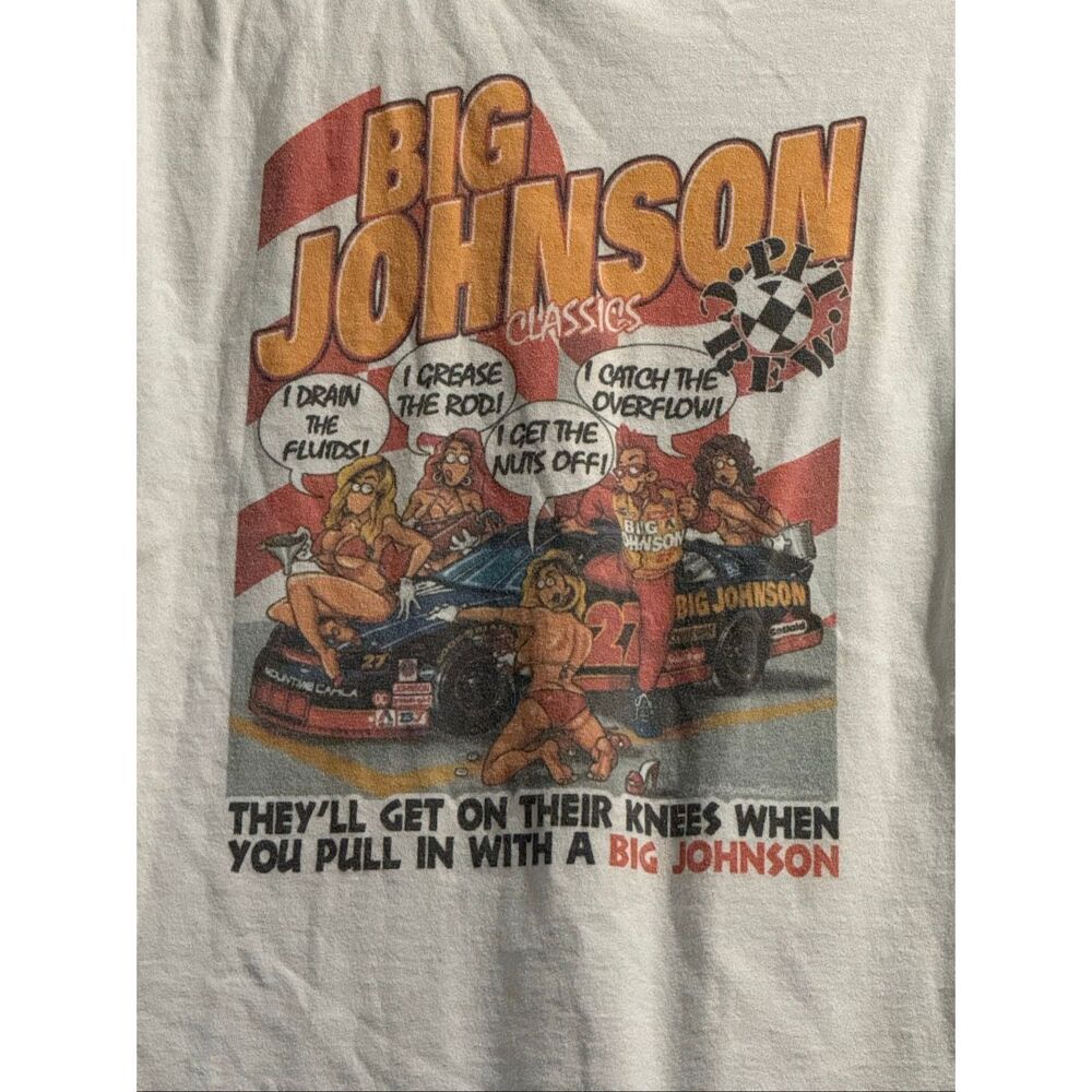 Big Johnson Vintage 1997 Racing Pit‎ Stop Naughty T-shirt Size M